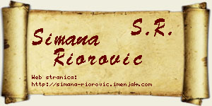 Simana Riorović vizit kartica